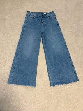 rag & bone Sophie Ultra Wide Leg Ankle Raw Hem Jean- Size 29